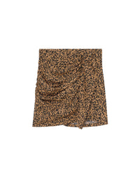 Ethelle skirt in silk mix - Black & Camel