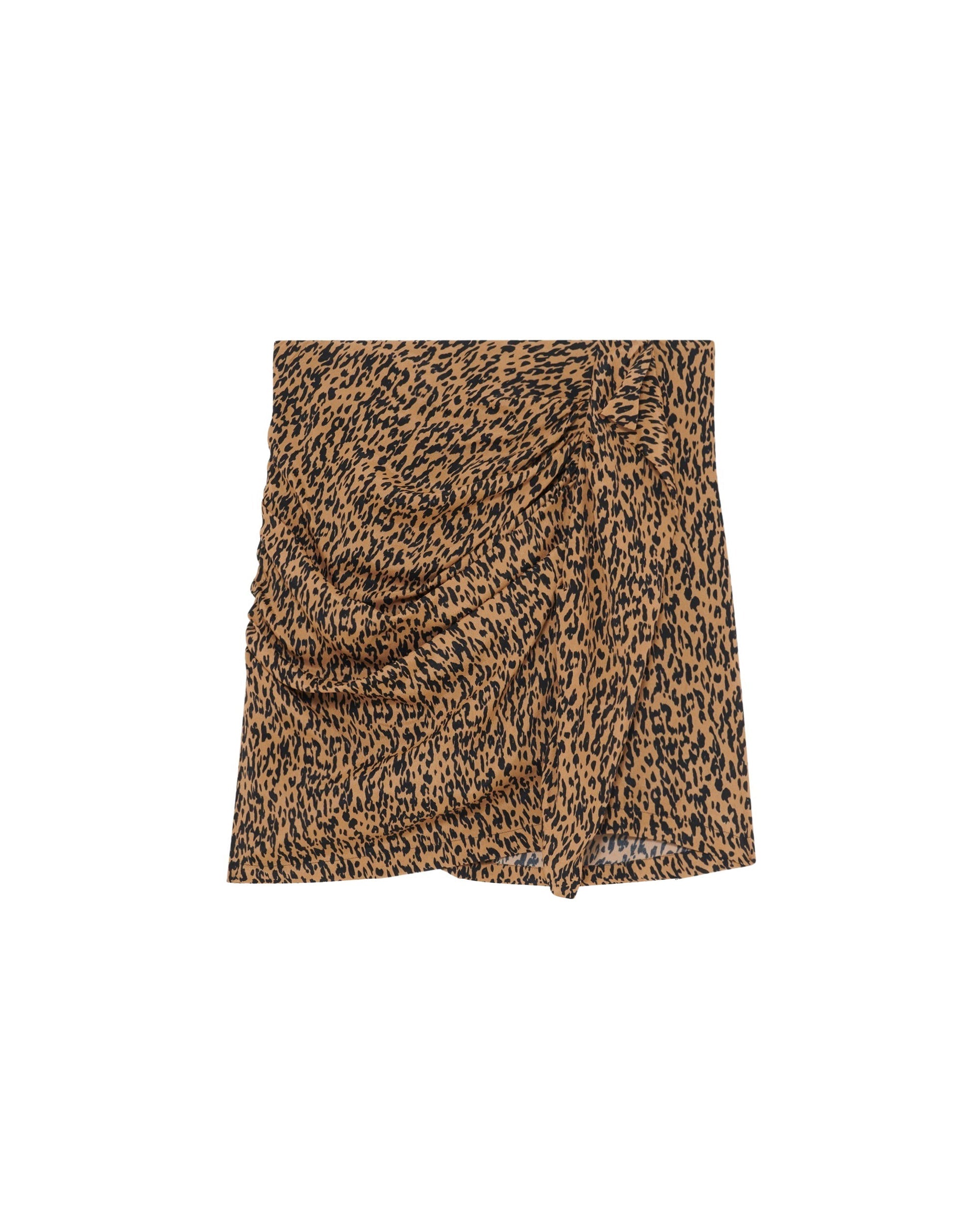 Ethelle skirt in silk mix - Black & Camel