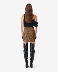Ethelle skirt in silk mix - Black & Camel