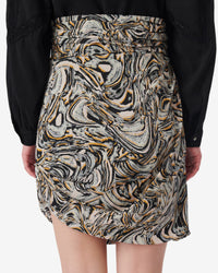 Fazzia skirt in silk - Beige Multico