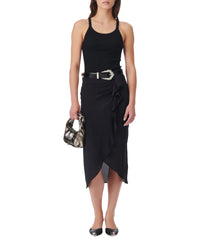 Gysele skirt in silk - Black