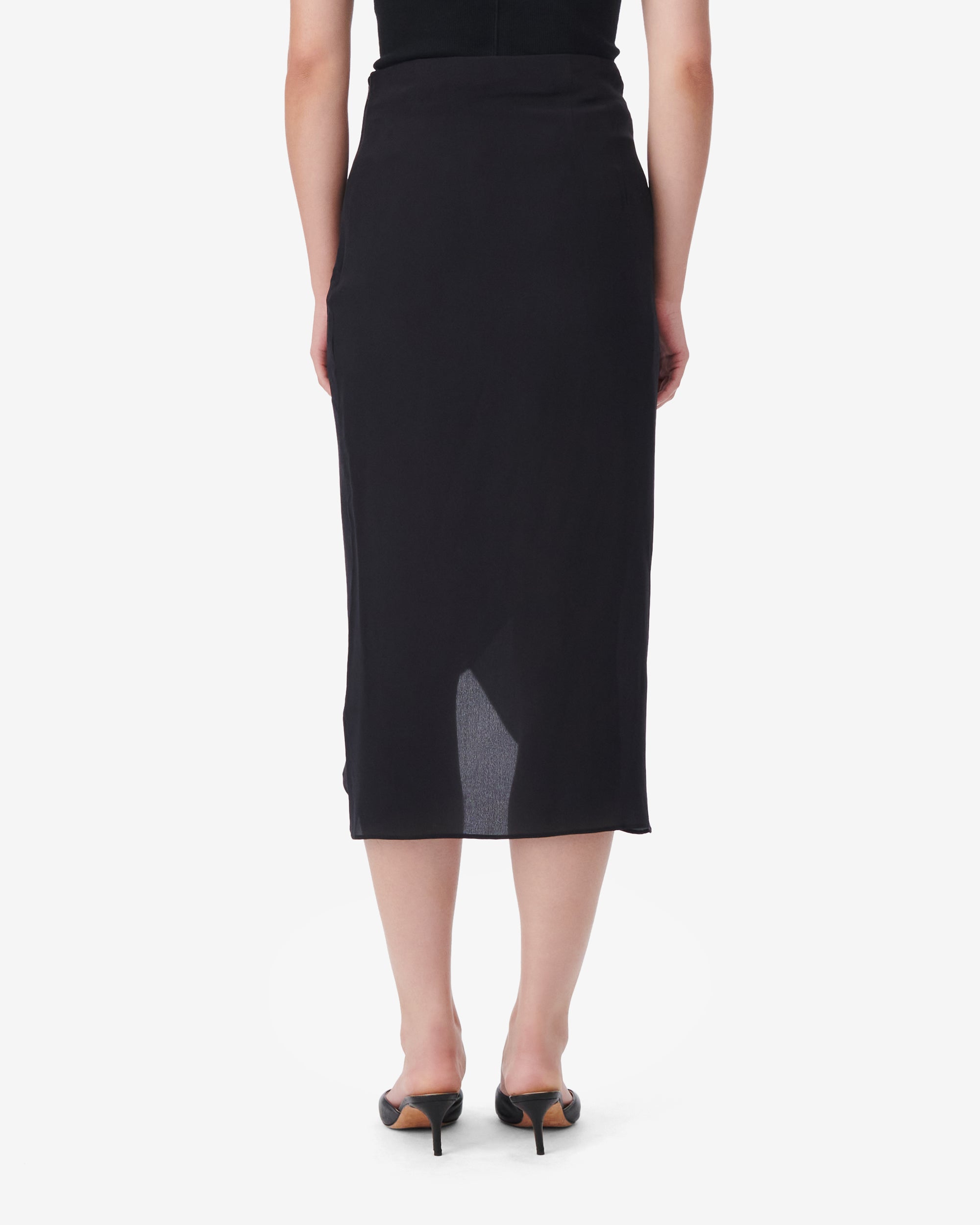 Gysele skirt in silk - Black