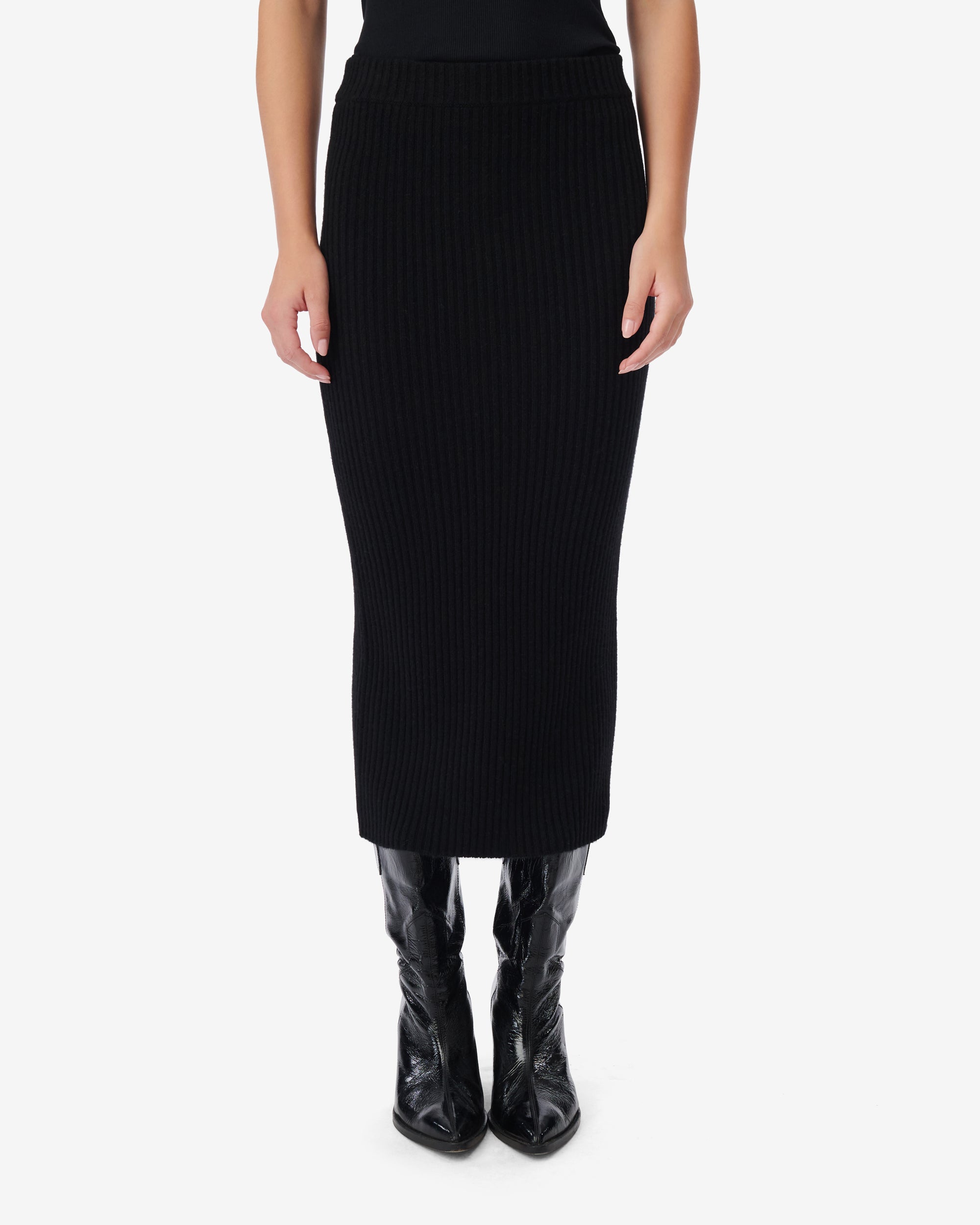 Kenlo skirt in wool & cashmere - Black