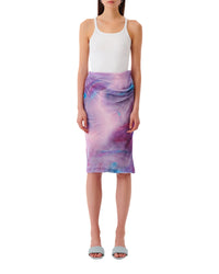 Leonide midi skirt in silk - Mixed Pink