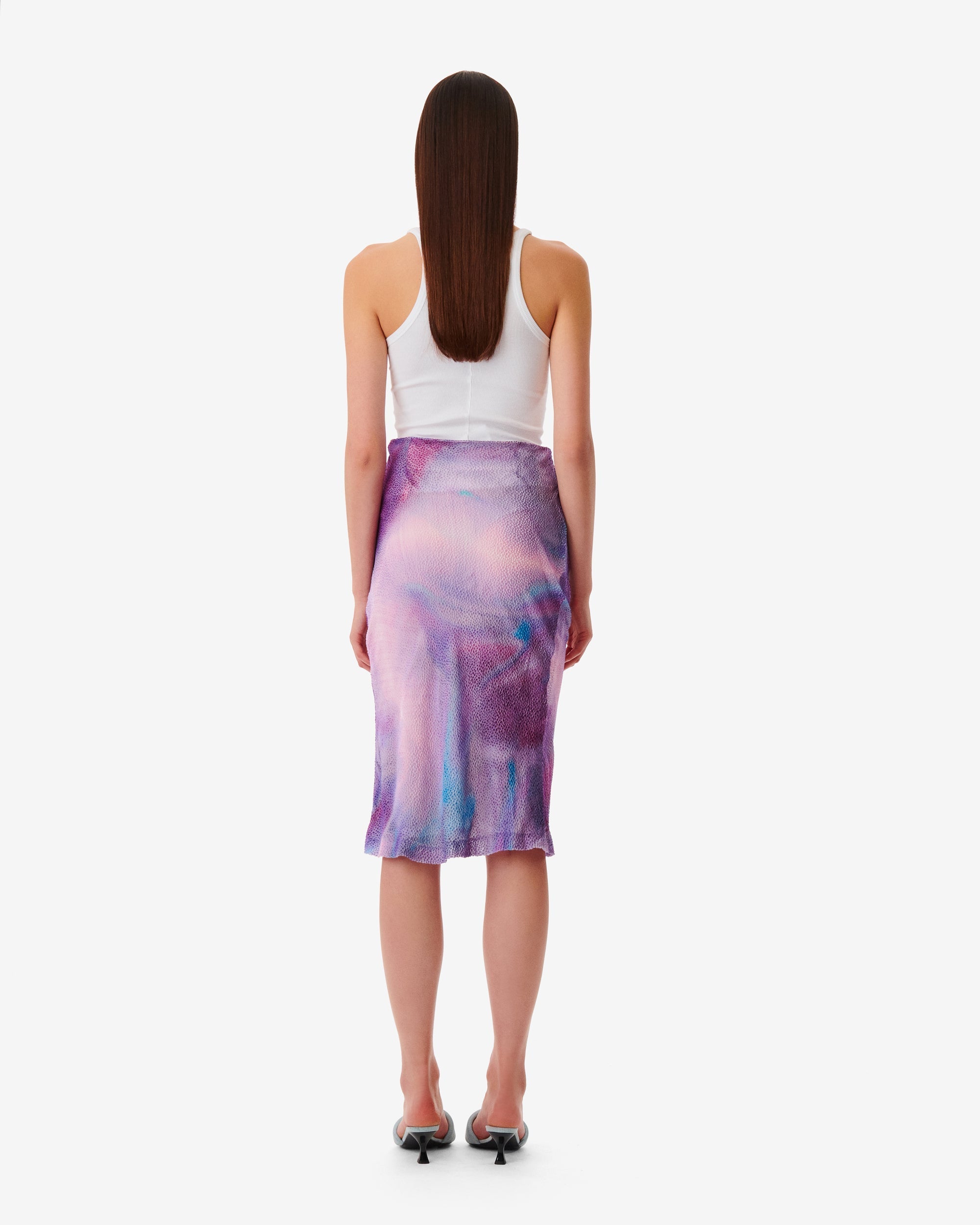 Leonide midi skirt in silk - Mixed Pink