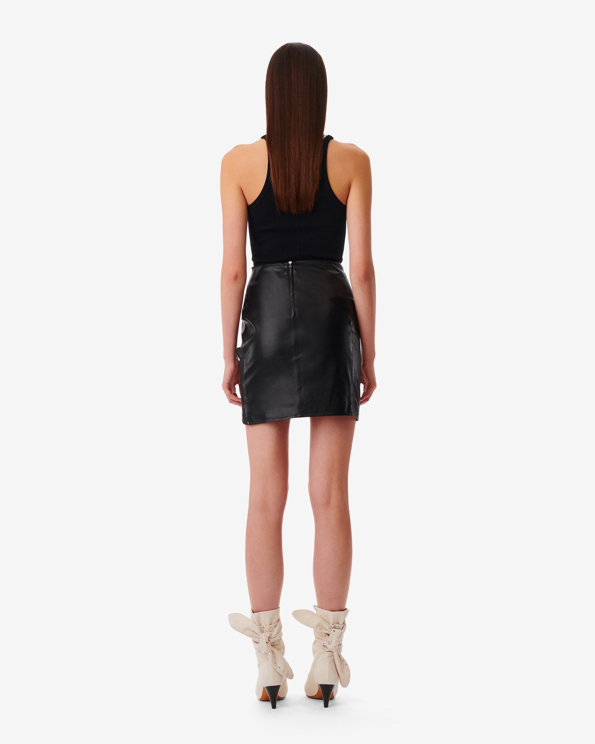 Liloa skirt in leather - Black