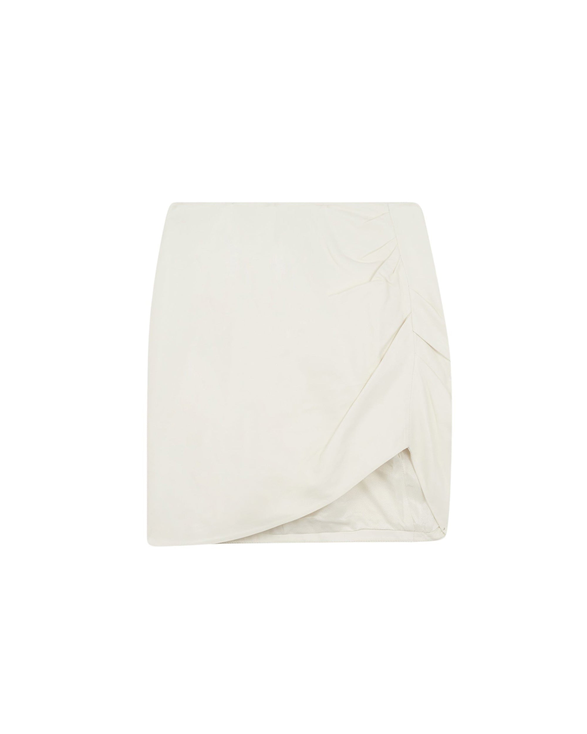 Liloa short skirt in leather - Natural White