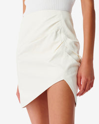 Liloa short skirt in leather - Natural White