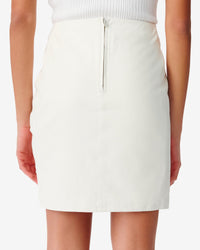 Liloa short skirt in leather - Natural White
