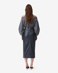 Magali skirt in leather - Anthracite