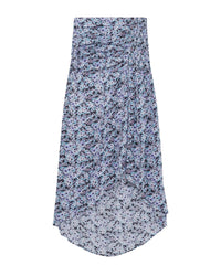 Noseti asymmetrical skirt in silk blend - Multico Blue