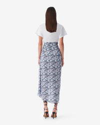 Noseti asymmetrical skirt in silk blend - Multico Blue
