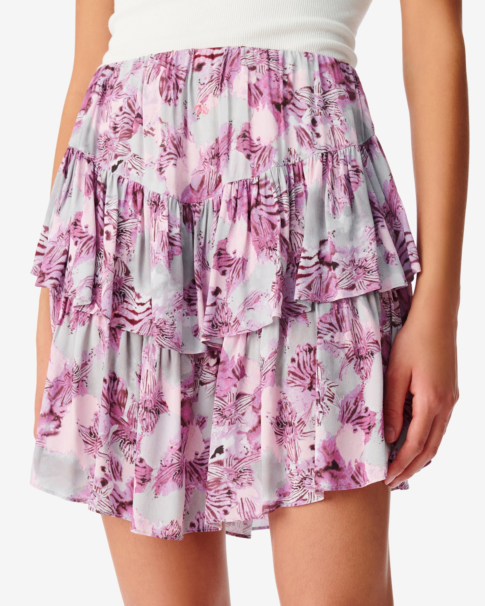 Oraja mini skater skirt - Purple & Grey