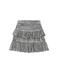 Quora short skirt in silk - Silver