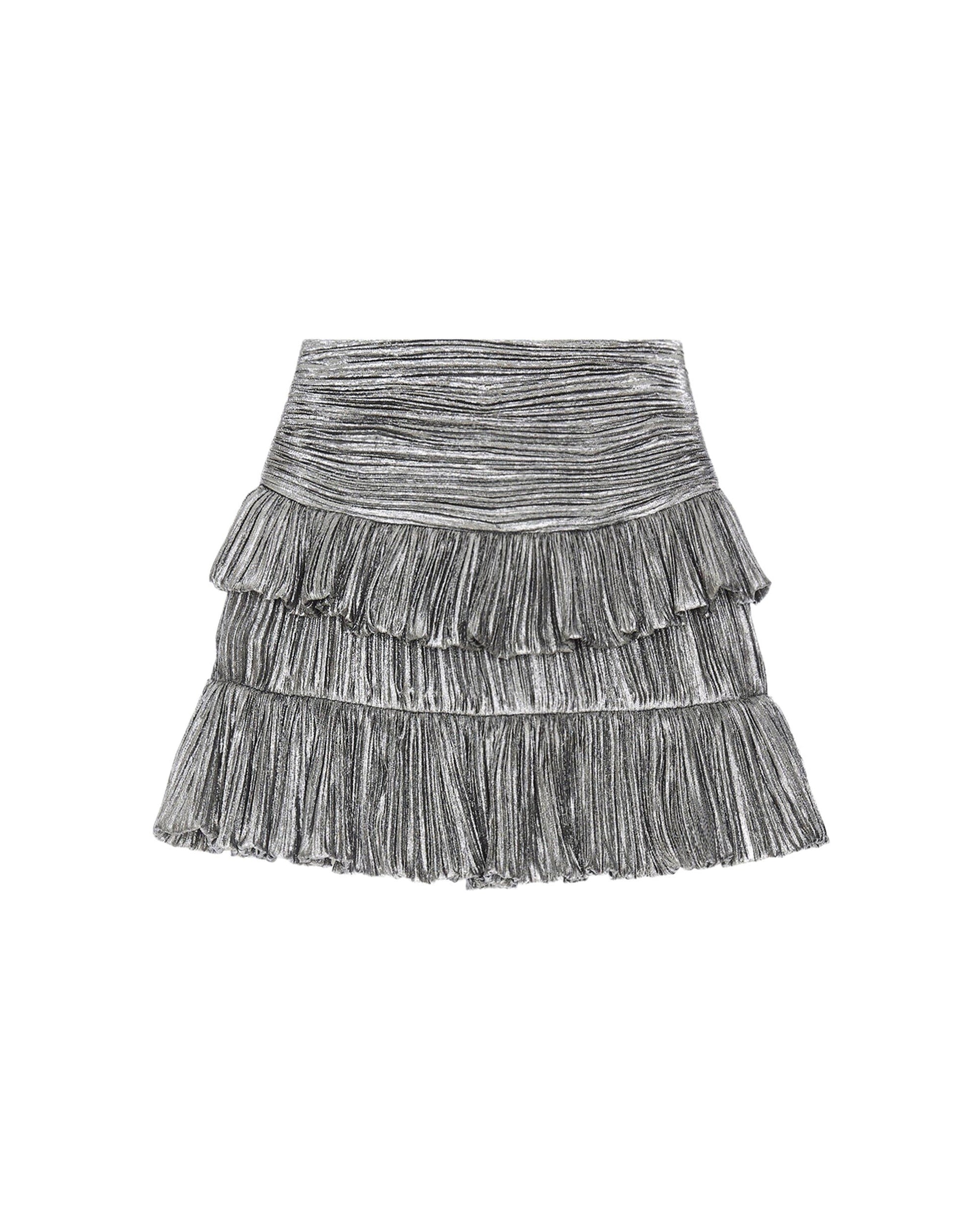 Quora short skirt in silk - Silver