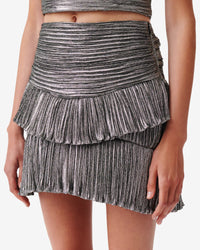 Quora short skirt in silk - Silver