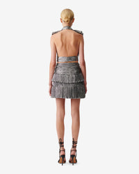 Quora short skirt in silk - Silver