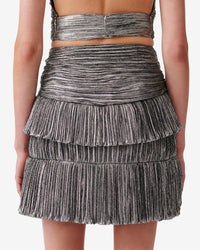Quora short skirt in silk - Silver