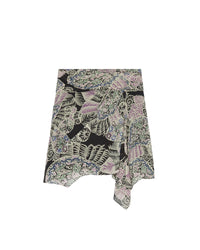 Ripa short skirt in silk - Black Multico