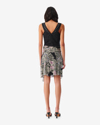 Ripa short skirt in silk - Black Multico