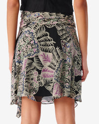 Ripa short skirt in silk - Black Multico