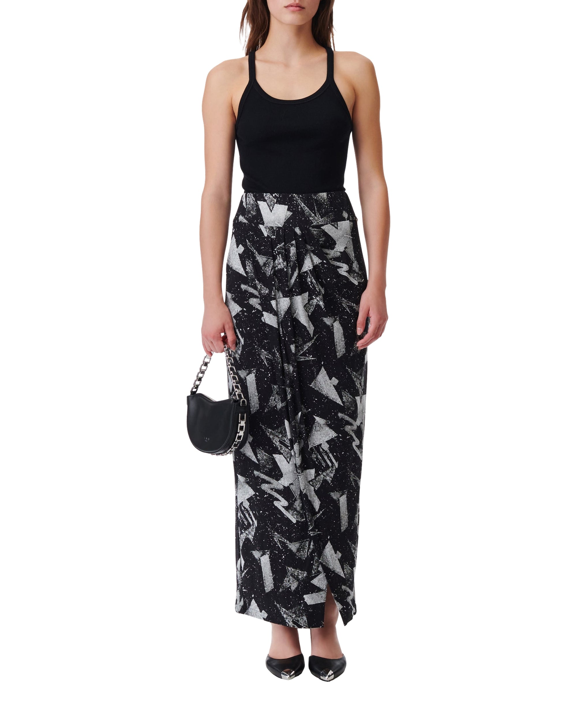 Yuki maxi skirt - Black & Silver
