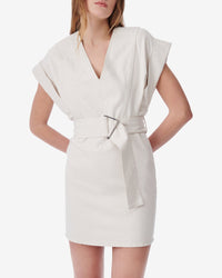 Dorama short dress - Beige & Natural White