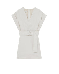 Dorama short dress - Beige & Natural White