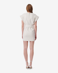 Dorama short dress - Beige & Natural White