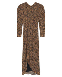 Elyane silk blend dress - Black & Camel