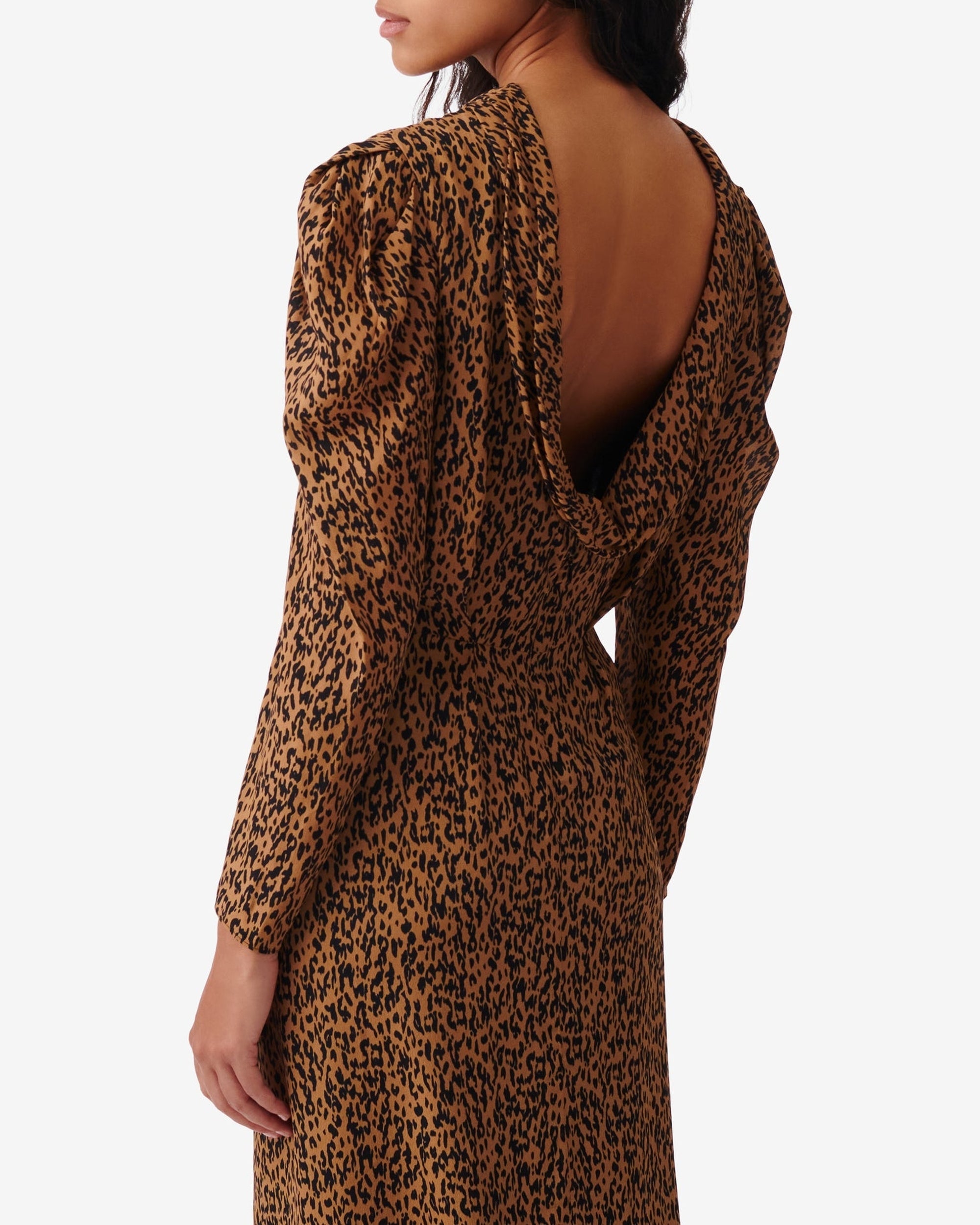 Elyane silk blend dress - Black & Camel