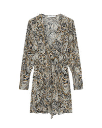 Flamen dress in silk - Beige Multico