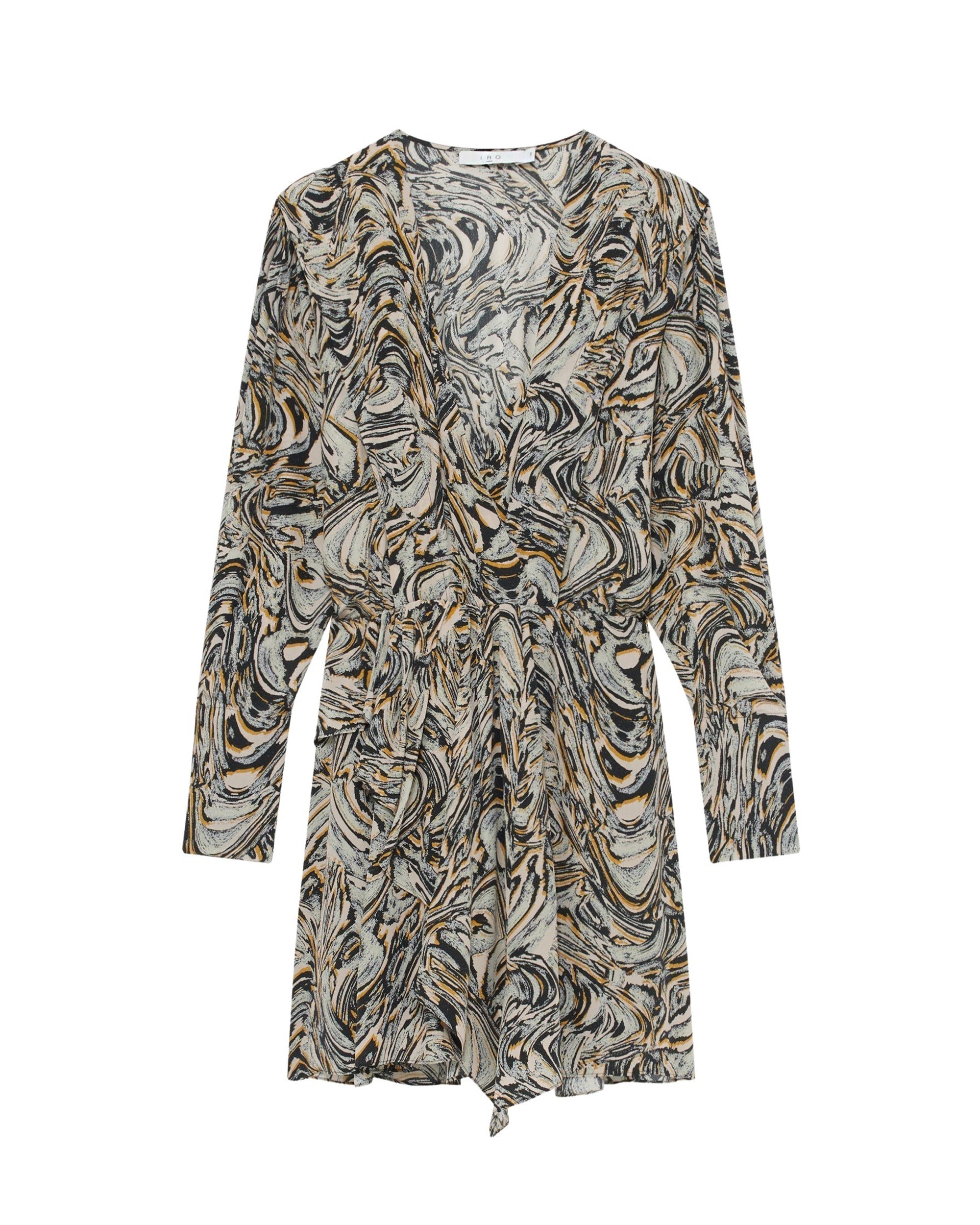 Flamen dress in silk - Beige Multico