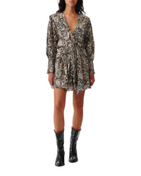 Flamen dress in silk - Beige Multico