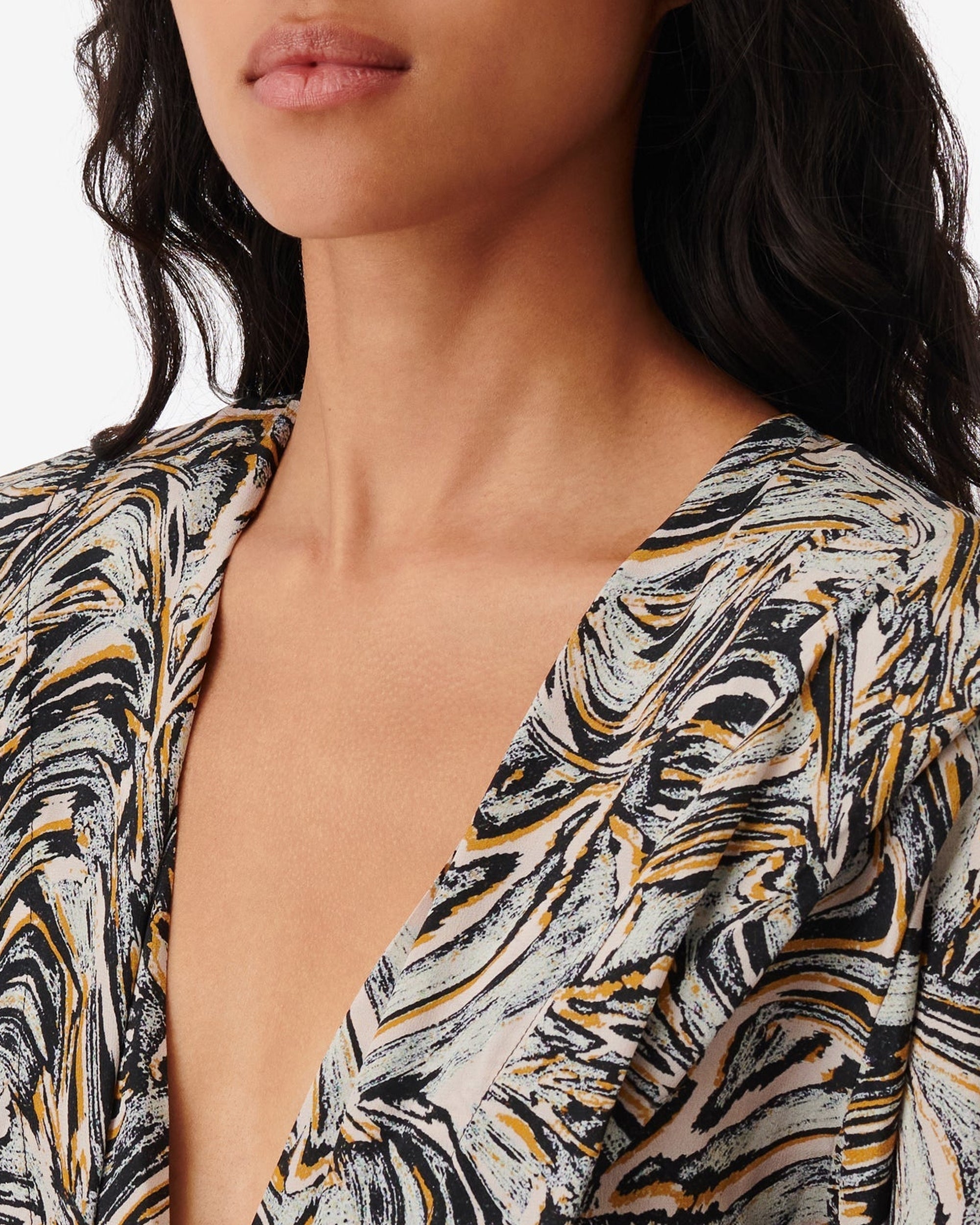 Flamen dress in silk - Beige Multico