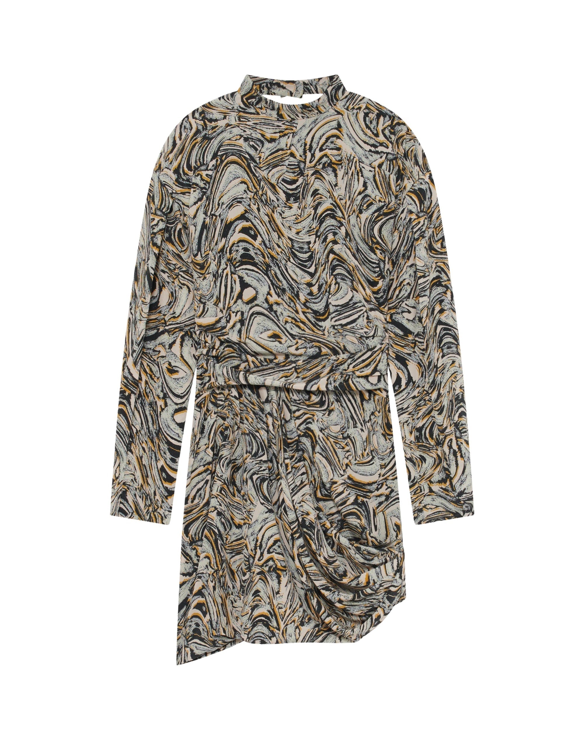 Francia dress in silk - Beige Multico