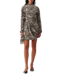 Francia dress in silk - Beige Multico