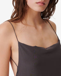 Gisela dress in silk - Dark Grey