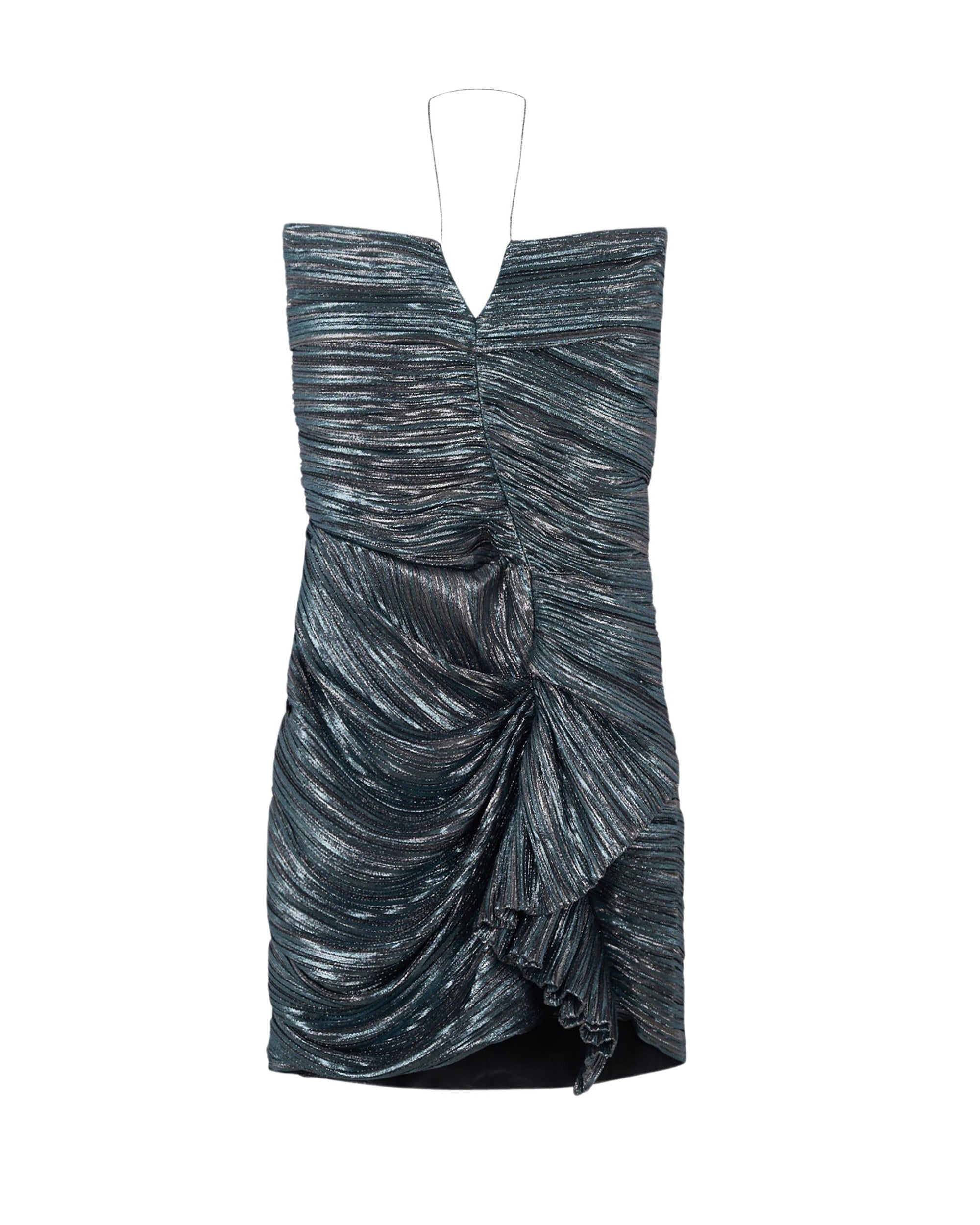 Hydra short dress in silk - Turquoise