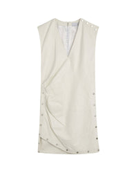 Jeane short dress in leather - Natural White