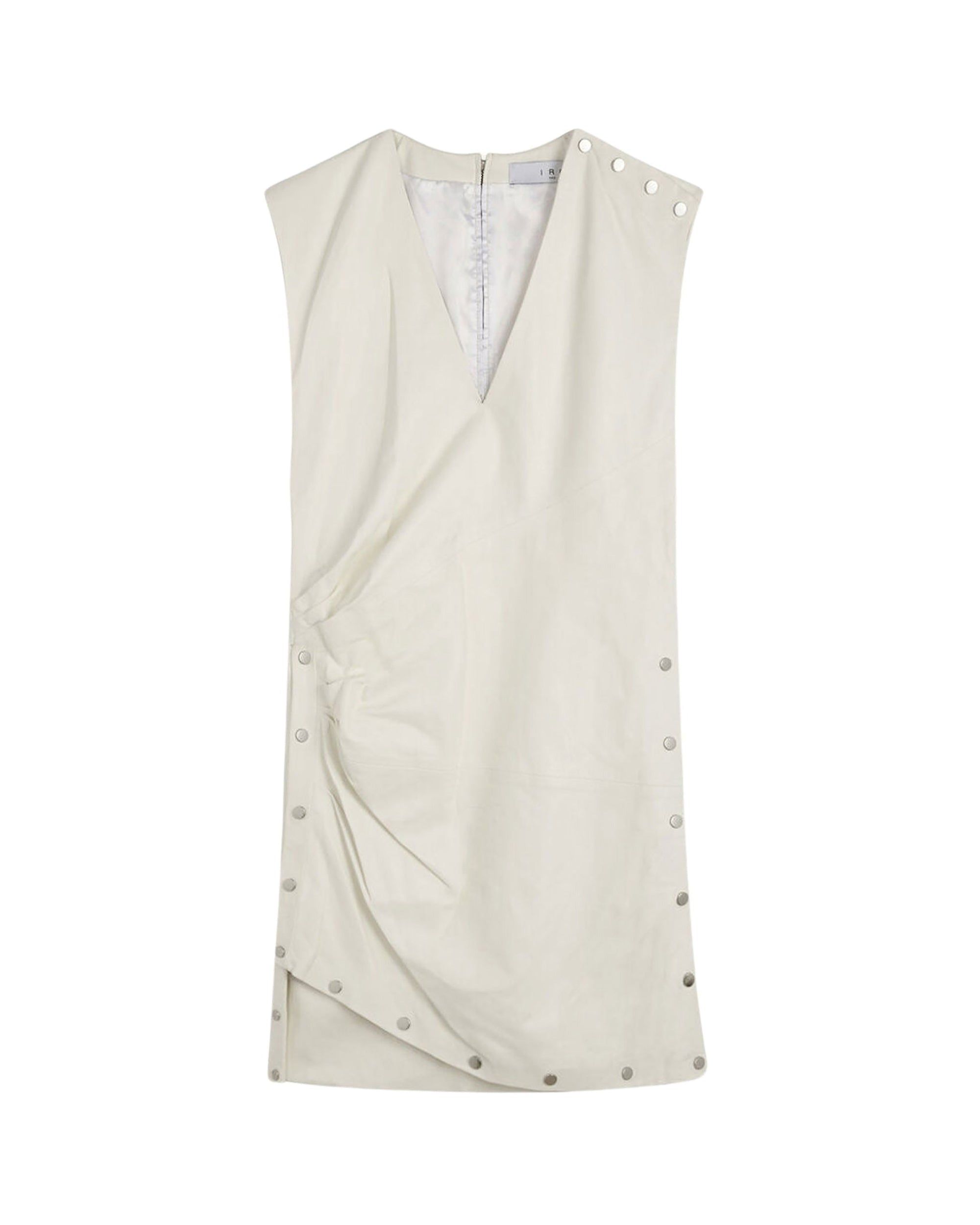 Jeane short dress in leather - Natural White