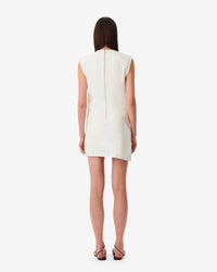 Jeane short dress in leather - Natural White