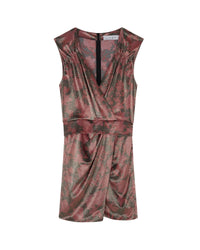 Jovas short dress in silk - Black & Pink