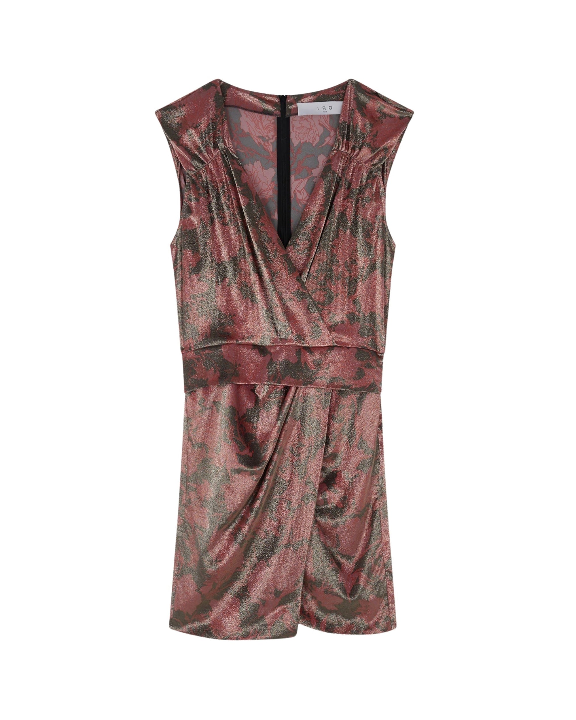 Jovas short dress in silk - Black & Pink