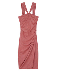 Makya maxi dress - Coral & Silver
