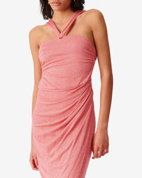 Makya maxi dress - Coral & Silver