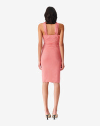 Makya maxi dress - Coral & Silver