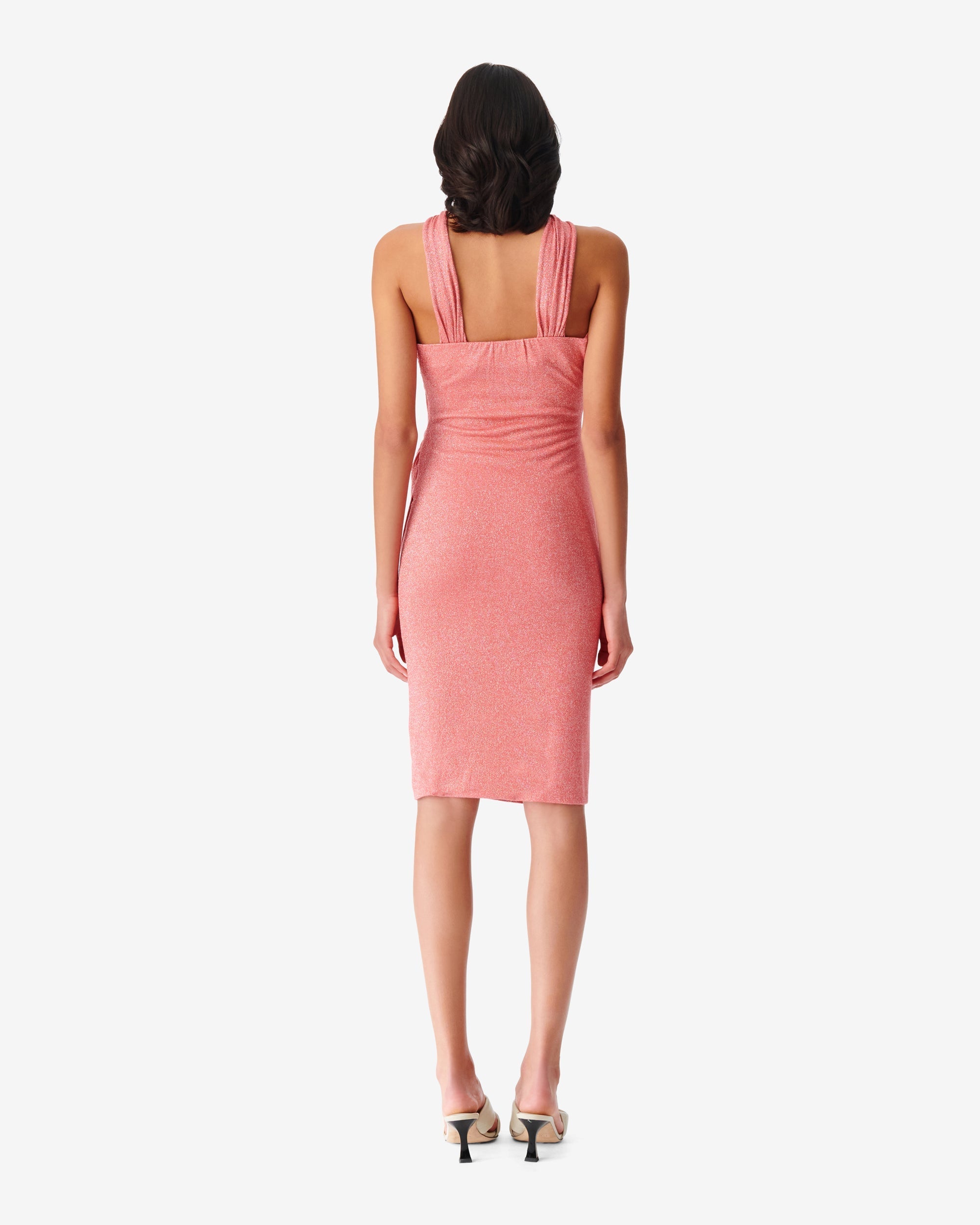 Makya maxi dress - Coral & Silver