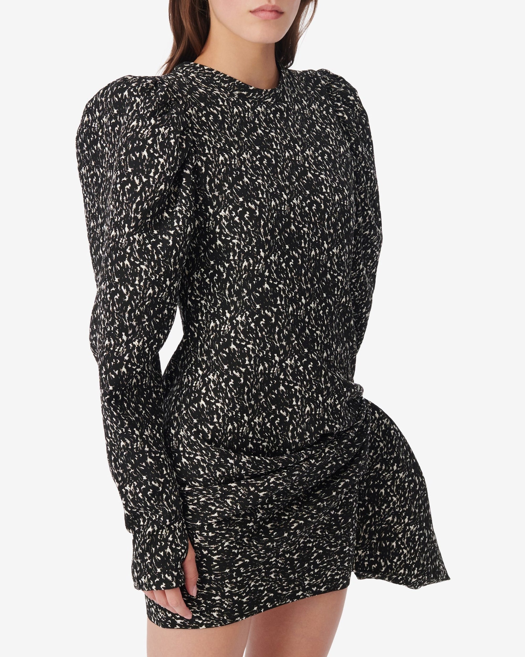 Odyle short dress - Black & Ecru