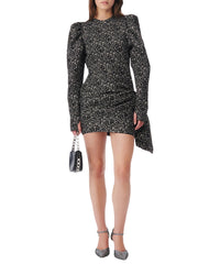 Odyle short dress - Black & Ecru